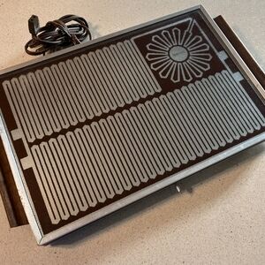 Vintage Salton Brown Glass Hot Tray Electric Food Warmer
